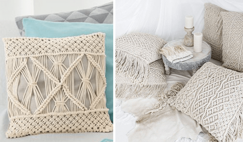 macrame coussin