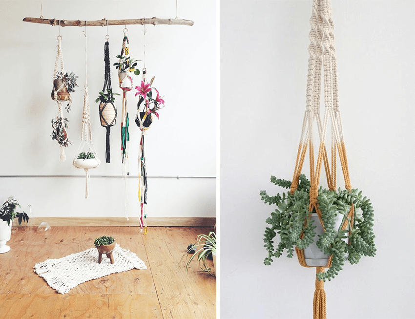 macrame pot fleur