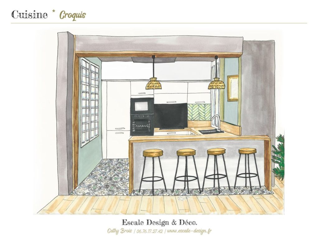 dessin cuisine escale design et déco cathy brois