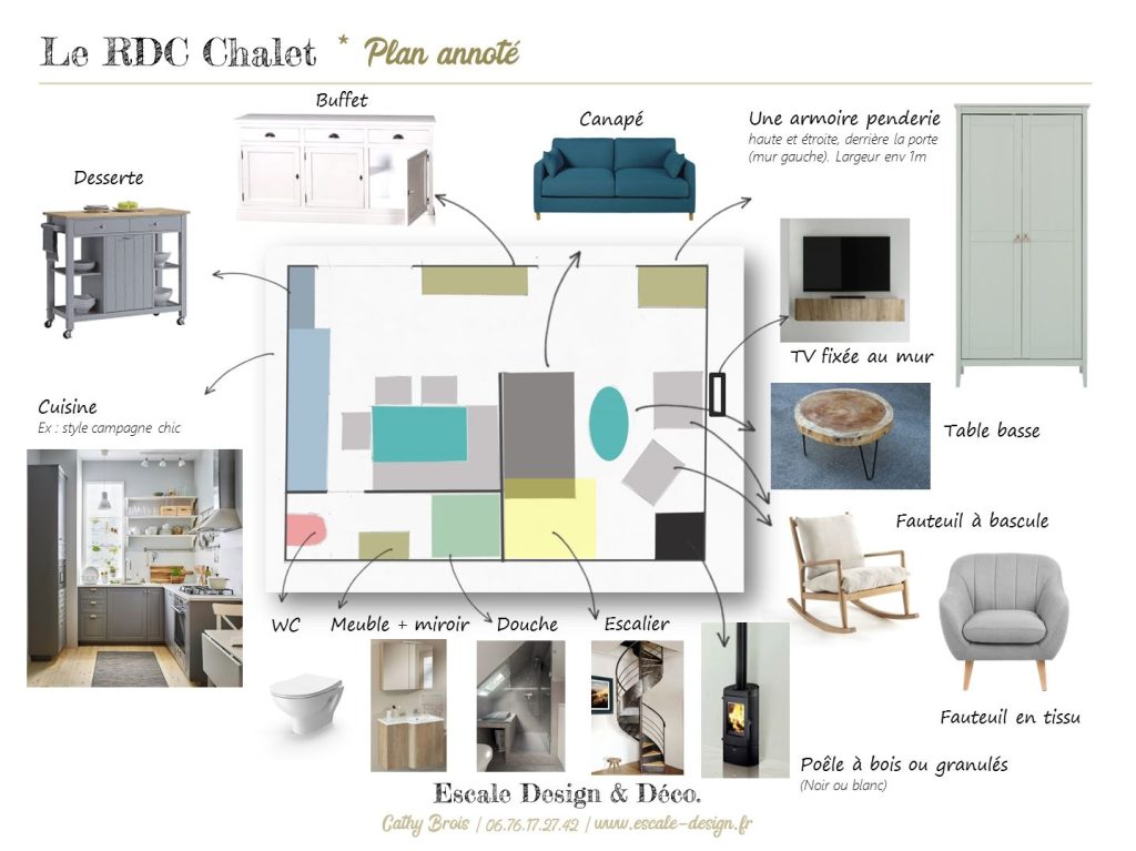 plan annoté escale design et deco interieur cathy brois brive